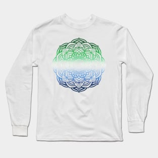 Gradient Gay Male Pride Mandala Long Sleeve T-Shirt